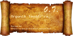 Orgonik Teodóra névjegykártya